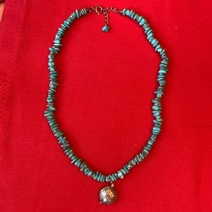 Turquoise Necklace with silver pendant